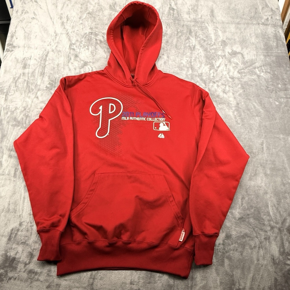 Philadelphia Phillies Majestic Hoodie Medium MLB Authentic Therma Base Fleece